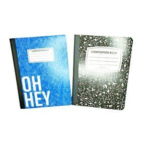 Lot Of 2 Composite Notebooks Oh Yeah & Black White Blotches With Class Program